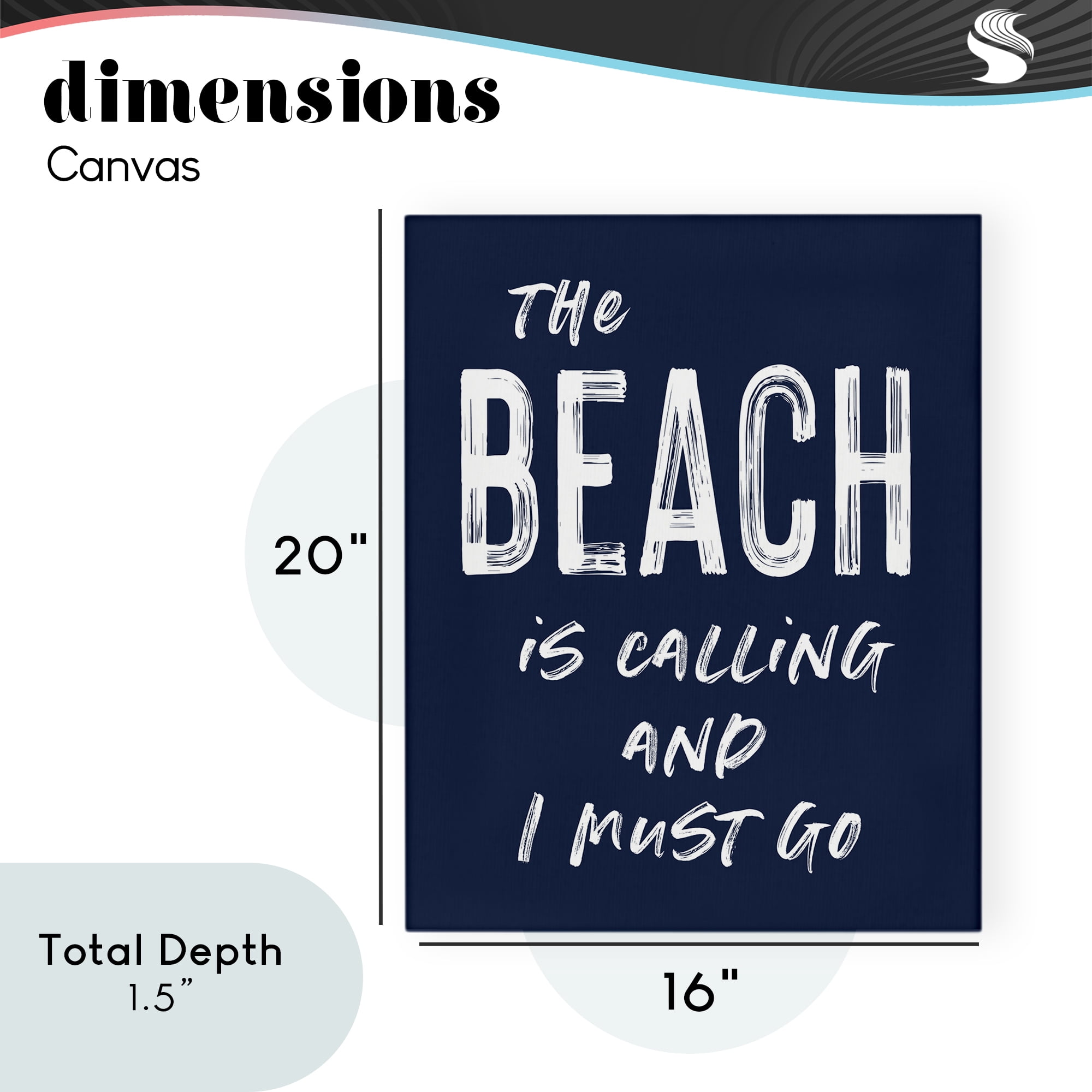 Beach Is Calling Summer Sentiment Canvas Wall Art, design by Lettered and Lined