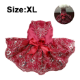 thumbnail image 2 of FloreceBien Vestido para perro, tutú para perrito, niña de flores, de una sola pieza con lazo, ropa para mascotas para boda, fiesta de cumpleaños, vestido para perrito, 2 of 5