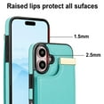 thumbnail image 3 of Mantto for iPhone 16 Plus Back Wallet Case with Card Holder, Magnetic Clasp 3 Card Slots RFID Blocking Premium PU Leather Shockproof Anti-Scratch Wallet Phone Case for iPhone 16 Plus, Mint, 3 of 7