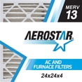 thumbnail image 2 of Aerostar 24x24x4 MERV 13 Deep Pleat Air Filter, AC Furnace HVAC, 6 Pack, 2 of 6