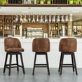 thumbnail image 4 of Dycanpo Swivel Bar Stool, 26" Counter Height Bar Stools with Back & footrest for Kitchen, Brown, 4 of 8