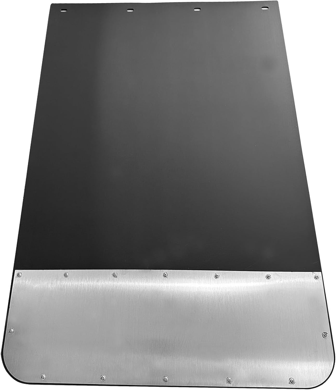 Pair Universal 24"x36" Mud Flaps w/Stainless Steel Plates & Weights for Semi-Truck Trailer Truck, Heavy Duty Splash Guard with Mud Flap Bottom Chrome for Peterbilt Kenworth Volvo (24in x 36in)