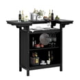 thumbnail image 6 of LOYALICE HDPE Outdoor Bar Table with Open Storage, Weather Resistant Patio Bar Height Table for Poolside, Parties, Kitchen, Black, 6 of 10