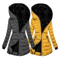 thumbnail image 5 of Joernso Winter Coat Solid Color Zipper Closure Slim Waist Hooded Quilted Women Overcoat for Outdoor, 5 of 8