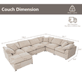 thumbnail image 3 of QNACPY 7 Seater Modular Sofa Couch,Comfy Oversized Corner Modern U Shaped Sectional Sofas with Deep Seat & Ottoman, Cloud Couches for Living Room, Office, Spacious Space,Beige, 3 of 8