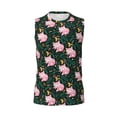 thumbnail image 6 of Lsque Pink Sleeping Fox Print Men's Cotton Blend Sleeveless Muscle Shirts (S-3XL)- Moisture Wicking, Odor Protection, UPF 30+,X-Large, 6 of 8