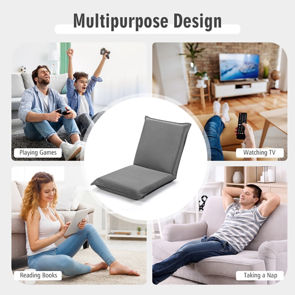 Finihen Folding Lazy Sofa Chair, Floor Chair, Adjustable 6 positions Folding Lazy Man Sofa Chair, for Living Room, Bedroom, for Gaming, Reading, Gray Finihen Folding Lazy Sofa Chair, Floor Chair, Adjustable 6 positions Folding Lazy Man Sofa Chair, for Living Room, Bedroom, for Gaming, Reading, Gray