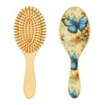 thumbnail image 2 of YAZAOO Soft Hair Brush Hair Comb Detangler Drawing Blue Butterfly Smoothing Hair Care Beauty Gift, 2 of 7