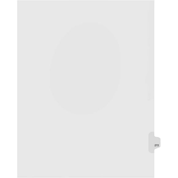Kleer-Fax Format Lettre Numéroté Individuellement 1/25e Coupe Side Tab Index Diviseurs, 25 Feuilles par Pack, Blanc, Numéro 272