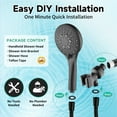 thumbnail image 2 of BRIGHT SHOWERS High Pressure Shower Head with Handheld, 9 Spray Settings Showerhead Built in Power Wash to Clean Tub and Pets, Extra Long 69" Hose, Adjustable Bracket, Chrome, 2 of 7