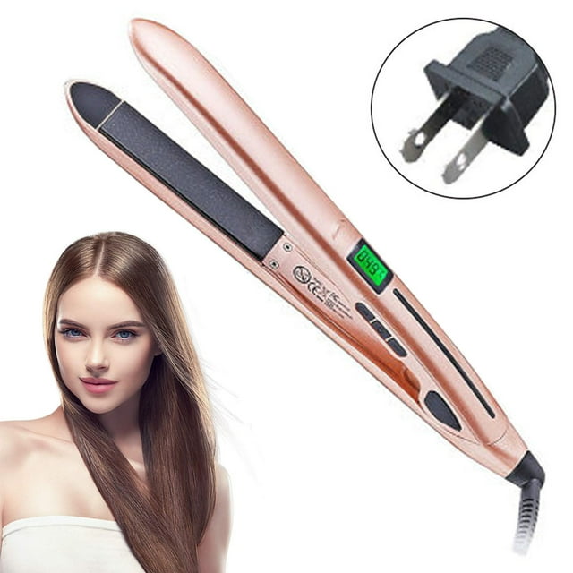 Plancha para cabello afroamericano, planchas planas de prensa de seda, alisador de cabello de hierro plano iónico de turmalina de cerámica Ormromra 220047-1
