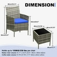 thumbnail image 6 of 3 Pieces Patio Furniture Set, Outdoor Furniture with Soft Cushions and Coffee Table, All-Weather Rattan Outdoor Patio Set with Seats, 6 of 8