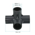 thumbnail image 2 of Uxcell 1/2 Inch Pipe Fittings 5 Way Elbow Side Outlet Furniture Grade Fittings Pipe Connector 20mm 2, 2 of 5