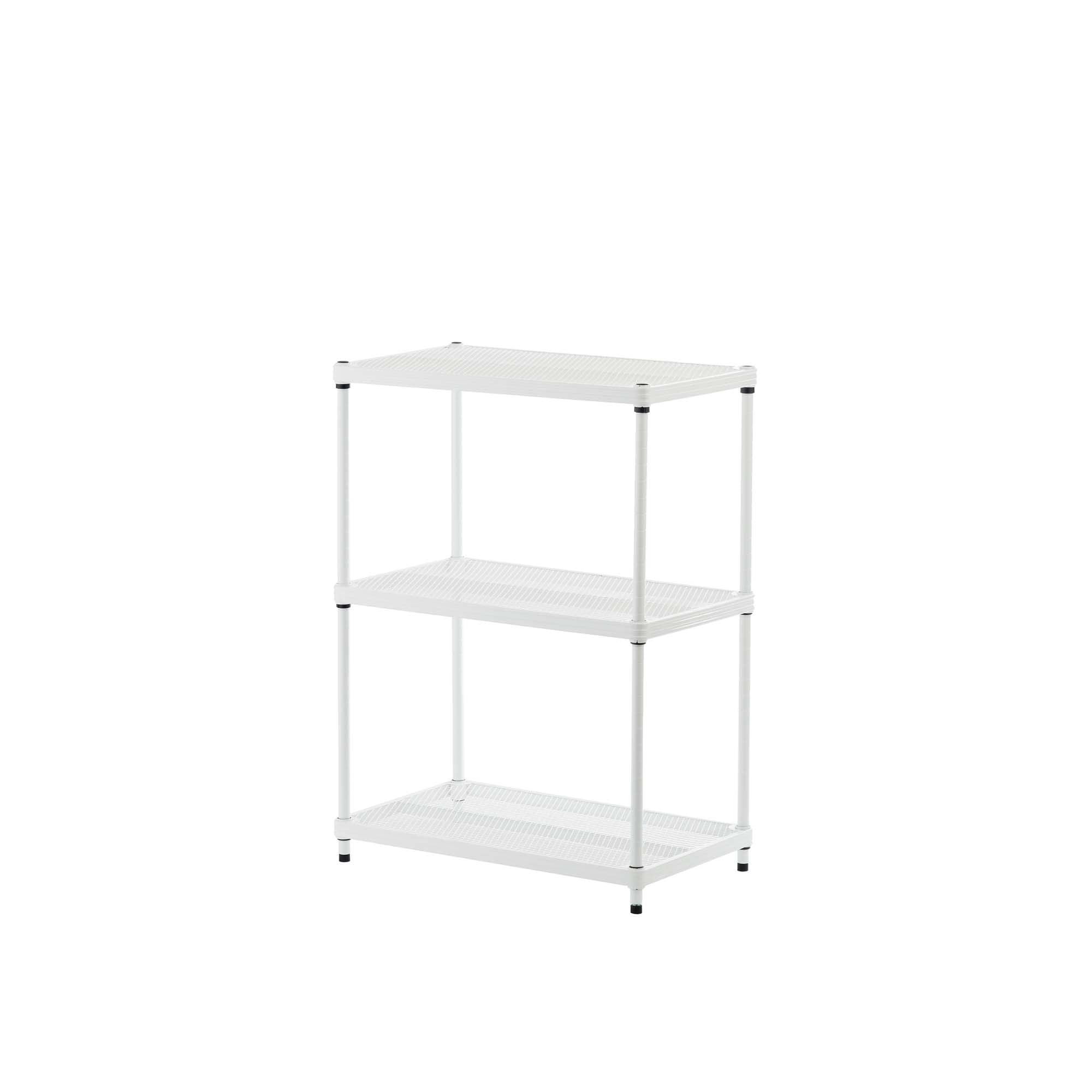Design Ideas 3 Tier Mesh Shelving Unit, White