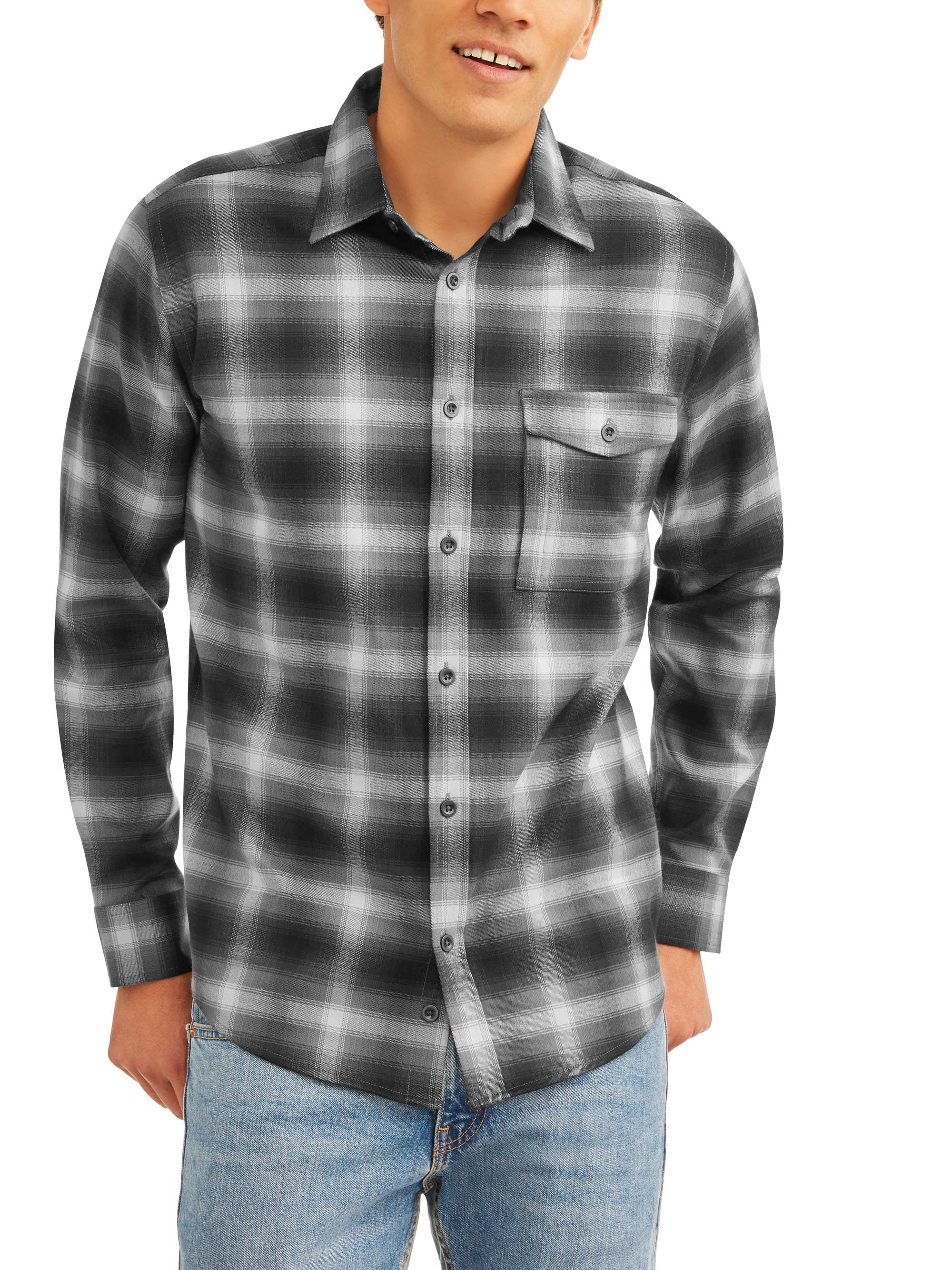 Swiss Tech - Swiss+Tech Men's and Menâs Big Long Sleeve Poly Flannel Button Down shirt, up to
