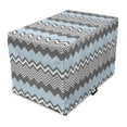 thumbnail image 1 of Chevron Dog Crate Cover, Geometric Pattern with Contemporary Style Bicolour Zigzags, Easy to Use Pet Kennel Cover Small Dogs Puppies Kittens, 7 Sizes, Sky Blue Charcoal Grey, by Ambesonne, 1 of 1
