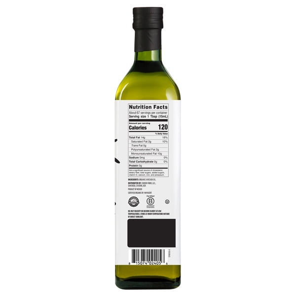 Chosen Foods 100% Pure Organic Avocado Oil, 1 L