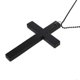 thumbnail image 2 of Metal Beaded Chain Wooden Cross Pendant Necklace Black, 2 of 4