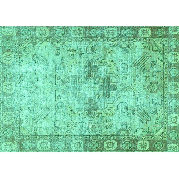 Ahgly Company Indoor Rectangle Persian Turquoise Blue Traditional Area Rugs, 3' x 5'