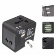thumbnail image 4 of Adaptador de viaje Universal 1A 2.1A Dual USB, enchufe EU US AU UK, adaptador de enchufe convertidor multifunción, cargador USB fusionado, blanco y negro, 4 of 5