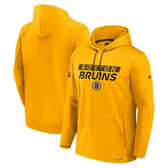 Men's Fanatics  Gold Boston Bruins Authentic Pro Rink Fleece Pullover Hoodie