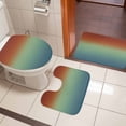 thumbnail image 4 of Burnt Orange Teal Ombre Bath Mat 3 Piece Bathroom Rug Set, Modern Abstract Art Aesthetics Non Slip Bath Rug Contour Mat and Toilet Lid Cover, Absorbent Shower Mats Soft Bath Rugs and Mats Sets, 4 of 8