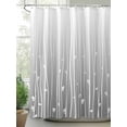 thumbnail image 2 of Fsddascl Gray Flower Shower Curtain Set - 72" x 78" Washable Bathtub Curtain with 12 Hooks, Geometric Stripe Gradient Branch Minimalist Waterproof Fabric Stall Shower Curtains for Bathroom/Bathtub, 2 of 6