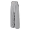 thumbnail image 4 of vigerkar Womens Casual Wide Leg Pants High Waisted Button Decor Loose Straight Long Trousers Dressy Palazzo Pant with Pockets Grey, M, 4 of 6
