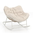 thumbnail image 3 of SWITTE Papasan Rocking Chair, Outdoor Rocking Chair with Cushion, Rocking Egg Chair Indoor & Outdoor, Patio Lounge Rocker Chair - Beige, 3 of 8