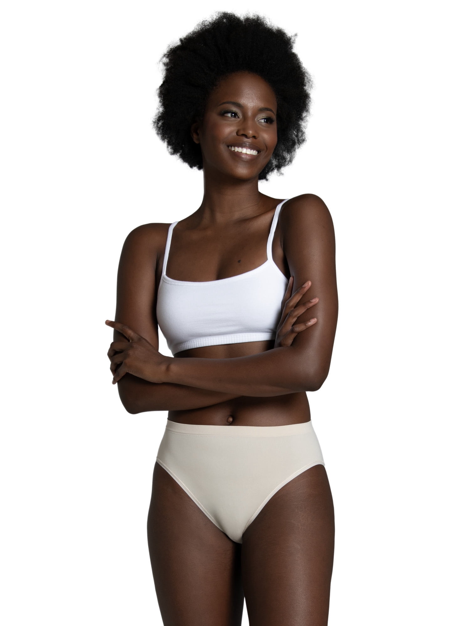 Fruit of The Loom Eversoft - Slip da Donna in Cotone, Senza Etichetta e Traspirante, Disponibile in Taglie Forti, Hi Cut - Cotone - Confezione da 12 - Navy/Bianco/Rosa, 6