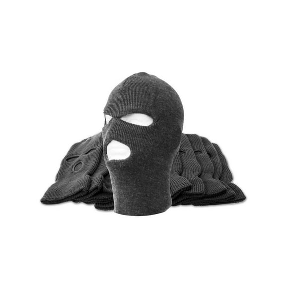 3-Hole Ski Mask - 12-Pack - Charcoal