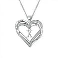 thumbnail image 3 of Ladies Double Heart Diamond Necklace With 26 English Letters Couple Necklace, 3 of 8