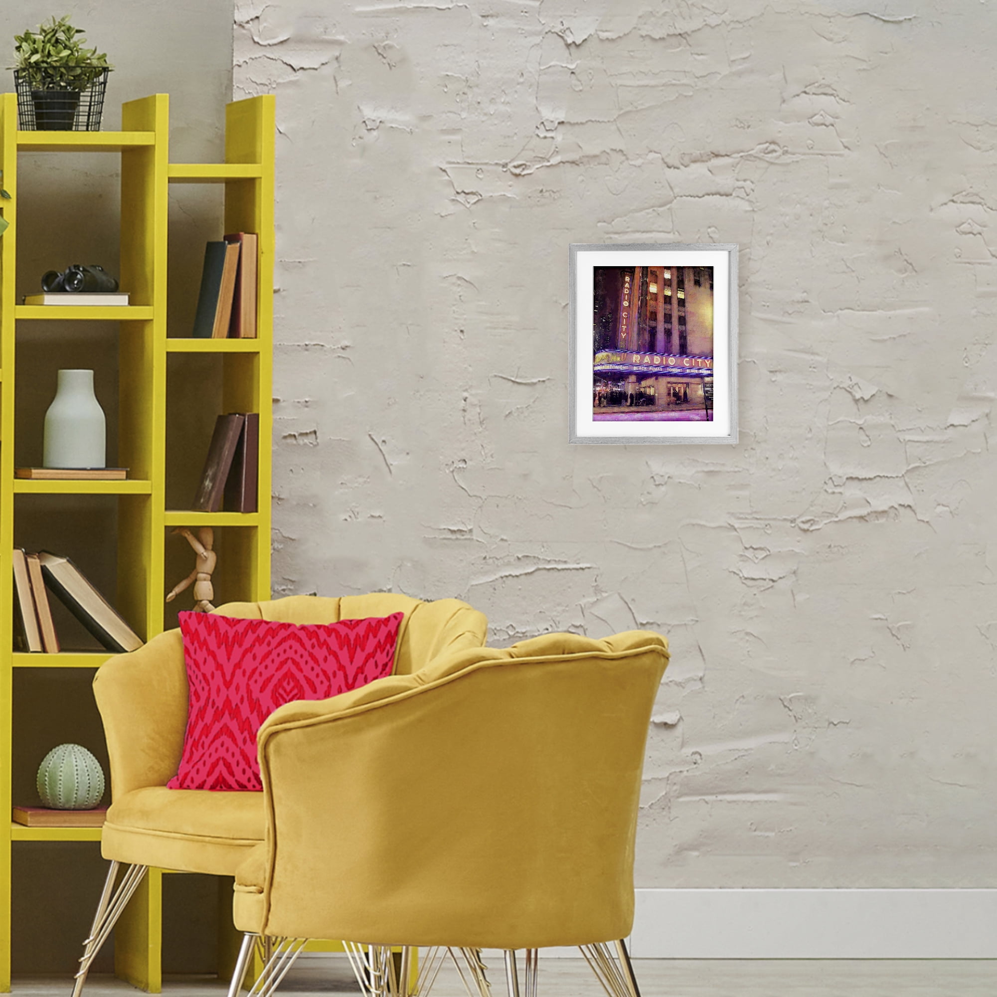 Stupell Industries Radio City Music Hall Gray Framed Print Under Glass, design by Grotto Studios
