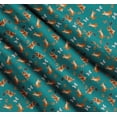 thumbnail image 3 of Soimoi Green Cotton Cambric Fabric Insect & Cat Animal Printed Craft Fabric by The Yard 56 Inch Wide, 3 of 7