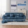 thumbnail image 2 of Aukfa 85" Modern Comfy Sofa, Upholstered Deep Seat Couch for Living Room, 5 Pillows, Corduroy, Blue, 2 of 10