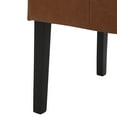 thumbnail image 5 of GDF Studio Percival Contemporary T-Stitch Dining Chairs, Set of 4, Cognac Brown Faux Leather and Espresso, 5 of 9