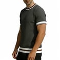 thumbnail image 5 of Ringer Tee Men Summer Fashion Ribbed Knit Crew Neck Short Sleeve Mens T-Shirts Casual Tops, 5 of 7
