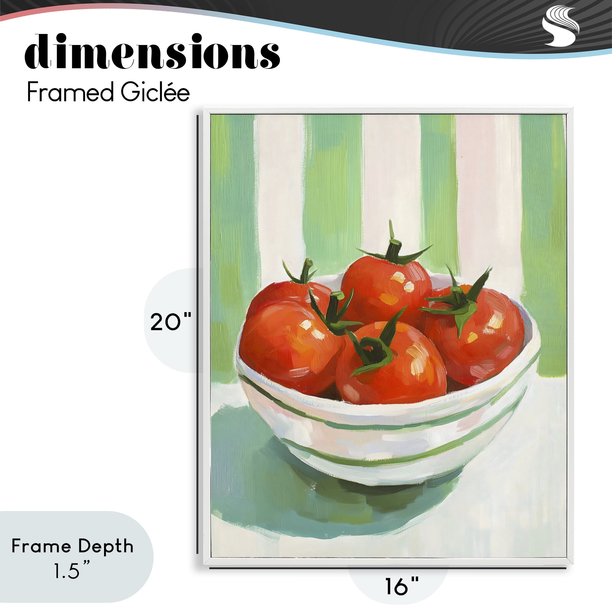 Stupell Industries Bowl of Fresh Tomatoes White Framed Giclee Art, design by The Prints Vibe