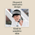 thumbnail image 3 of Ludovica (Perla Medianoche Negra) Sombrero para el Sol de Moda de Lujo con Bufanda / Sombreros y Bufandas de Playa de Verano para Mujer UPF 50+ Protección Solar / Gorra de Bambú para Vendedor de Periódicos, 3 of 6
