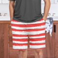 thumbnail image 7 of joogoo Mens Swim Trunks Red and White Stripes Beach Shorts Drawstring Elastic Waist Swimwear Bathing Suits M, 7 of 7