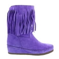 thumbnail image 3 of Daniela Fargion Violet Suede  Mid Calf Low Wedge Heel Boots-11 for Womens, 3 of 4