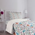 thumbnail image 3 of Ambesonne Bicycle Quilted Bedspread Set 2 Pcs, Retro Hipster Lifestyle, Twin Size, Multicolor, 3 of 5