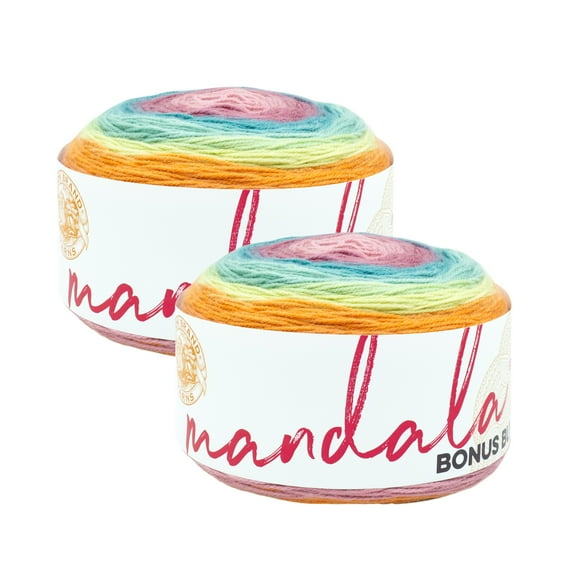 Lion Brand Yarn Mandala Bonus Bundle Sasquatch Light Acrylic Yarn 2 Pack