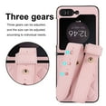 thumbnail image 5 of ELEHOLD Case for Samsung Galaxy Z Flip7, Adjustable Wrist Strap Leather Phone Case with Camera Protection,Pink, 5 of 8