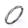 thumbnail image 3 of JeenMata Alianza de Boda con Detalles Pavé, de Forma Redonda y Semi Infinito de 0,25 Quilates, Chapada en Oro Negro de 18 K sobre Plata, 3 of 5