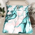 thumbnail image 2 of Marble Bed Sheets Set Stone Pattern Fluid Sheets Watercolor Marbling Texture Sheet Set Modern Abstract Art Bed Set Queen Size,Pink Blue, 2 of 7