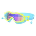 thumbnail image 4 of Gafas de natación para niños perfecl con tapones para los oídos sin fugas Azul amarillo, 4 of 8