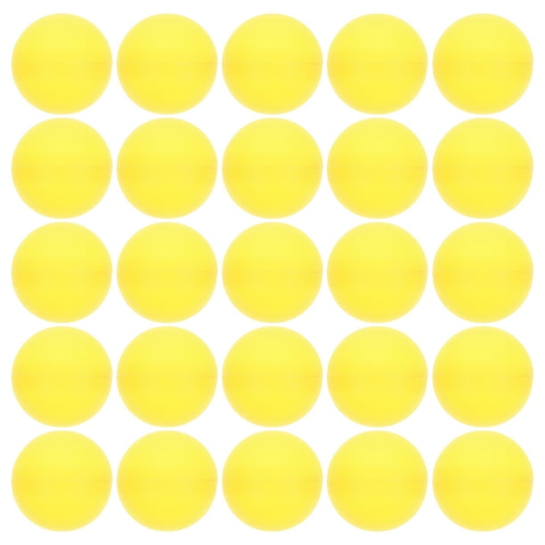 EeaseMX 25 bolas de lotería de plástico huecas para actividades de mesa, pelotas de ping pong para decoración de fiestas, 40 mm de diámetro, color amarillo