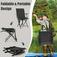 thumbnail image 2 of Spaco Portable Camping Swivel Chair with Armrest and Mesh Back, Outdoor Folding Patio Chair, Black, 2 of 10