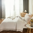 thumbnail image 5 of Move Over Beige Grey Comforter Set King Boho Bedding Set Grid Lattice Tassel Pattern Farmhouse Microfiber Filling, 5 of 10